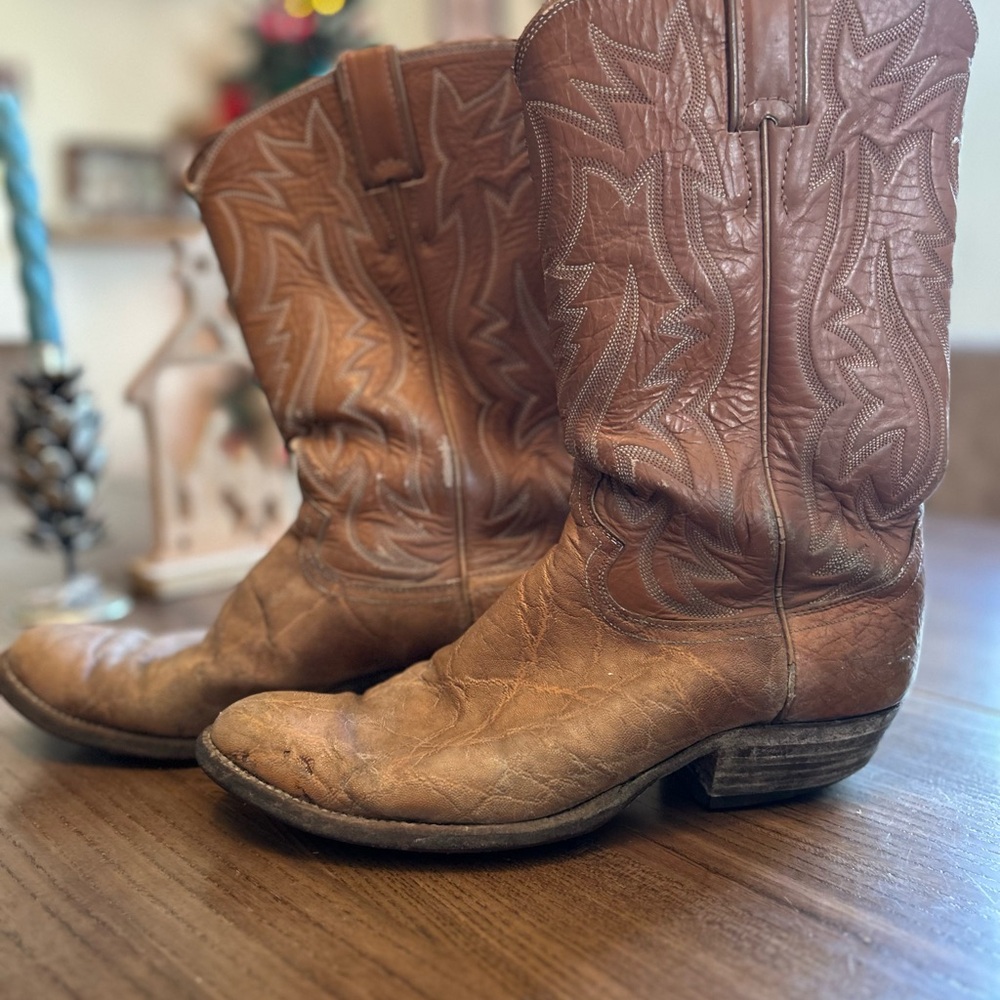 Justin Boots Tan Leather Western Boots